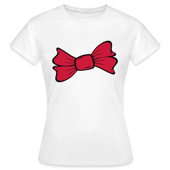Schleife - Frauen T-Shirt - Weiß - Vorne - AI Model Female 172 dark (172cm)