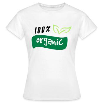 100% Bio Bio Green Logo Natur Öko Bio - T-shirt Femme - blanc - Devant - AI Model Female 172 dark (172cm)