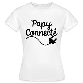 papy connecté - T-shirt Femme - blanc - Devant - AI Model Female 172 dark (172cm)