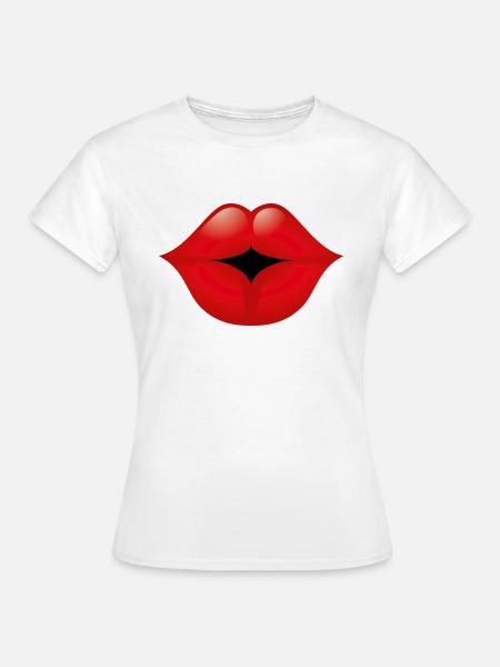 Smiley Lips - Frauen T-Shirt - Weiß