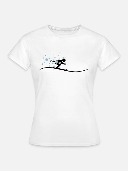 Sport - Skifahrer - Frauen T-Shirt - Weiß