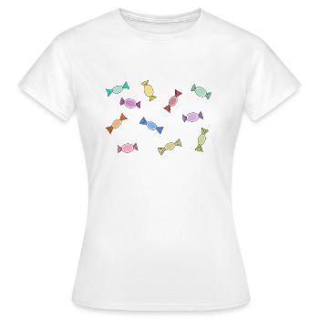 Bonbons - Frauen T-Shirt - Weiß - Vorne - AI Model Female 172 dark (172cm)