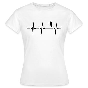 Coureur de battement de coeur de marathon - T-shirt Femme - blanc - Devant - AI Model Female 172 dark (172cm)