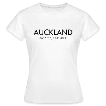 Auckland - Nouvelle-Zélande - Coordonnées - Latitude - T-shirt Femme - blanc - Devant - AI Model Female 172 dark (172cm)