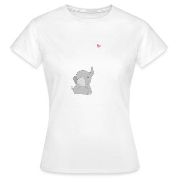 Eddi Elefant - présent - idée présente - T-shirt Femme - blanc - Devant - AI Model Female 172 dark (172cm)