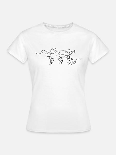 Weltkarte one line art Minimalismus - Frauen T-Shirt - Weiß
