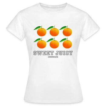 Orangen, Orangen, Saftige Orangen, Obst, Süßorangen - Frauen T-Shirt - Weiß - Vorne - AI Model Female 172 dark (172cm)