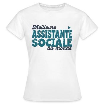 la meilleure assistante sociale au monde - T-shirt Femme - blanc - Devant - AI Model Female 172 dark (172cm)