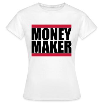 Balken Logo Money Maker - Frauen T-Shirt - Weiß - Vorne - AI Model Female 172 dark (172cm)
