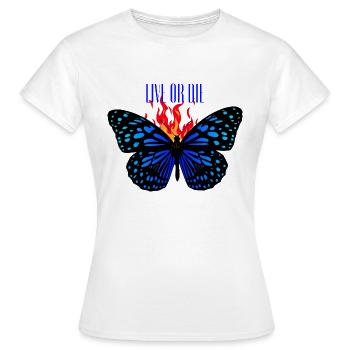 LIVE OR DIE - Frauen T-Shirt - Weiß - Vorne - AI Model Female 172 dark (172cm)