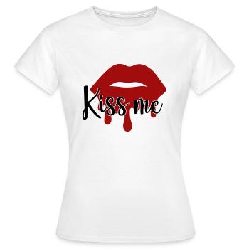 Kiss me - Frauen T-Shirt - Weiß - Vorne - AI Model Female 172 dark (172cm)