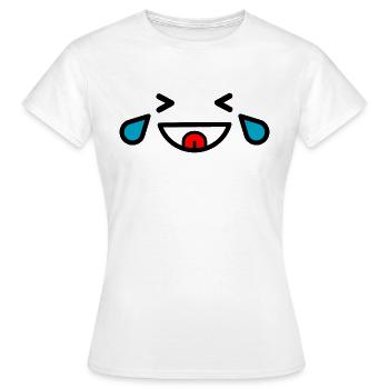 Lachendes Emoji mit Tränen - Frauen T-Shirt - Weiß - Vorne - AI Model Female 172 dark (172cm)