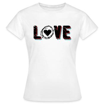 Love Liebe mit Stacheldraht - Frauen T-Shirt - Weiß - Vorne - AI Model Female 172 dark (172cm)