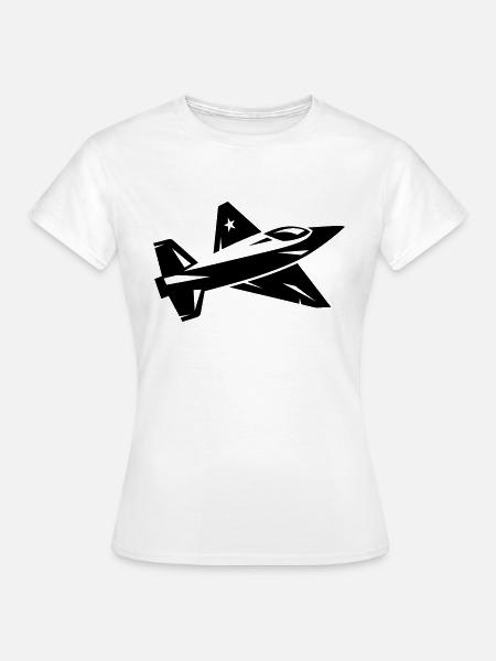 Kampfflugzeug - Frauen T-Shirt - Weiß