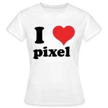 i love pixel - Frauen T-Shirt - Weiß - Vorne - AI Model Female 172 dark (172cm)