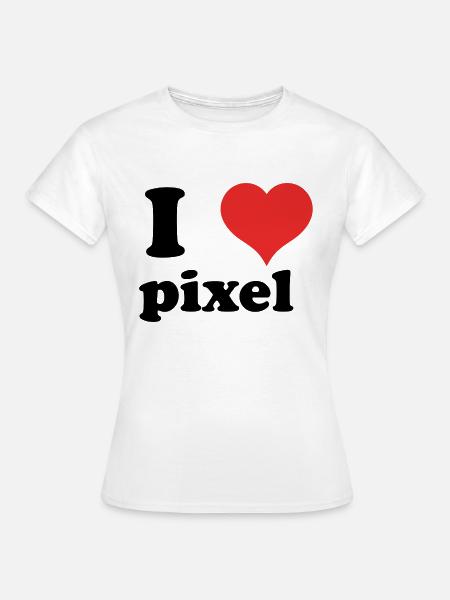 i love pixel - Frauen T-Shirt - Weiß