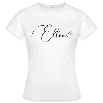 Ellen Surname First Name Girl - Women's T-Shirt - white - Front - AI Model Female 172 dark (172cm)