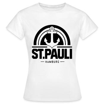 St Pauli Souvenir Hambourg Andenken St. Pauli - T-shirt Femme - blanc - Devant - AI Model Female 172 dark (172cm)