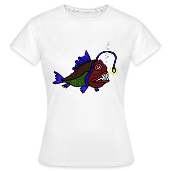 Anglerfisch - Frauen T-Shirt - Weiß - Vorne - AI Model Female 172 dark (172cm)
