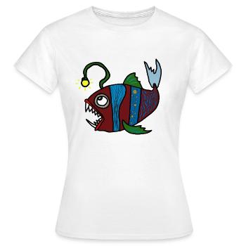Anglerfisch - Frauen T-Shirt - Weiß - Vorne - AI Model Female 172 dark (172cm)
