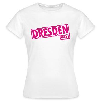 Dresde - 0351 - Indicatif régional - Saxe - T-shirt Femme - blanc - Devant - AI Model Female 172 dark (172cm)