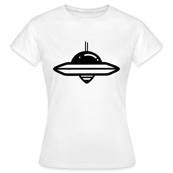 fliegende Untertasse - Frauen T-Shirt - Weiß - Vorne - AI Model Female 172 dark (172cm)
