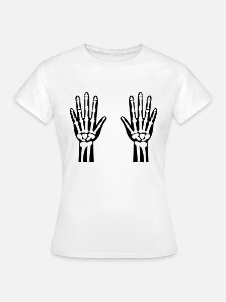 skelett hände 01 - Frauen T-Shirt - Weiß