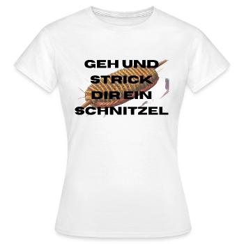 Allez vous tricoter une escalope - T-shirt Femme - blanc - Devant - AI Model Female 172 dark (172cm)