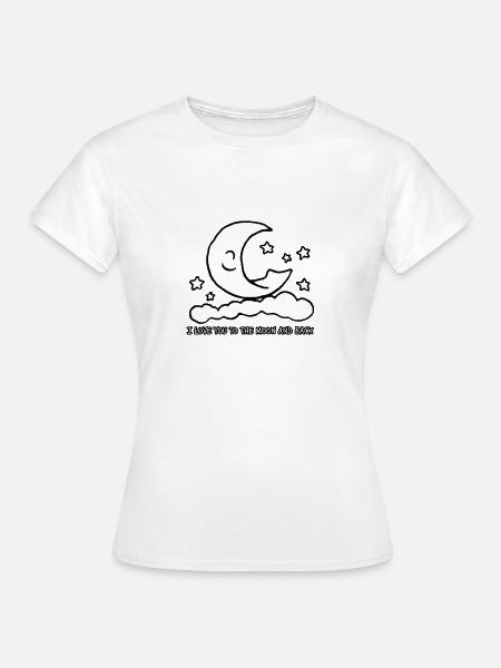 I love you to the moon - Frauen T-Shirt - Weiß