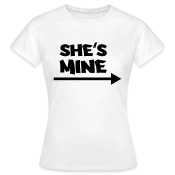 She's mine - T-shirt Femme - blanc - Devant - AI Model Female 172 dark (172cm)
