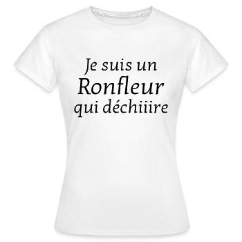 Ronfler / Ronfleur / Ronfleuse / Ronflement - T-shirt Femme - blanc - Devant - AI Model Female 172 dark (172cm)