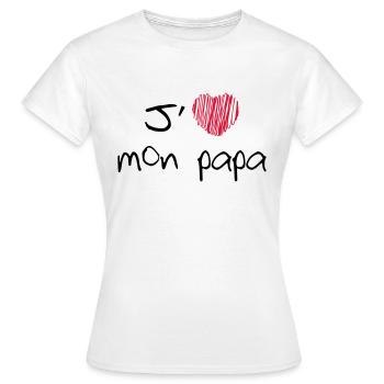 J'aime mon papa - T-shirt Femme - blanc - Devant - AI Model Female 172 dark (172cm)