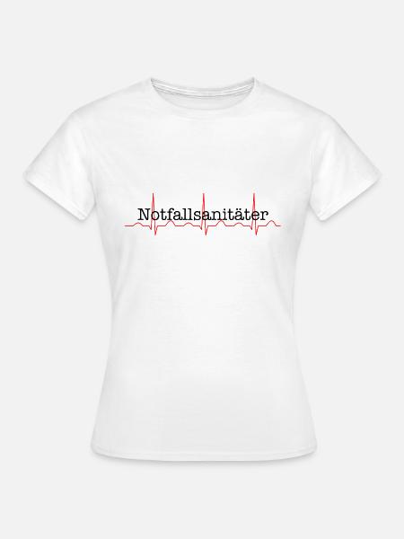 Notfallsanitäter mit EKG für Rettungsdienst - Frauen T-Shirt - Weiß