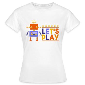 ROBOTER LASS UNS SPIELEN by The Manzanita´s - Frauen T-Shirt - Weiß - Vorne - AI Model Female 172 dark (172cm)