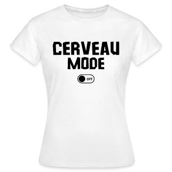 cerveau off - T-shirt Femme - blanc - Devant - AI Model Female 172 dark (172cm)