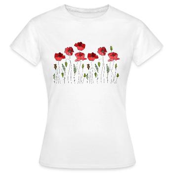 Blumen - Frauen T-Shirt - Weiß - Vorne - AI Model Female 172 dark (172cm)