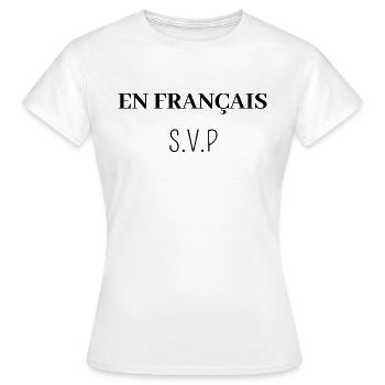 en Français s'il vous plait - T-shirt Femme - blanc - Devant - AI Model Female 172 dark (172cm)
