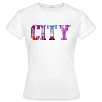 Downtown - Women's T-Shirt - white - Front - AI Model Female 172 dark (172cm)