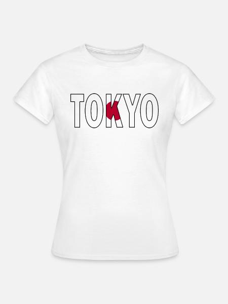 Tokio in Nationalfarben - Frauen T-Shirt - Weiß