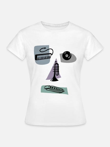 musikalisches Gesicht - Frauen T-Shirt - Weiß
