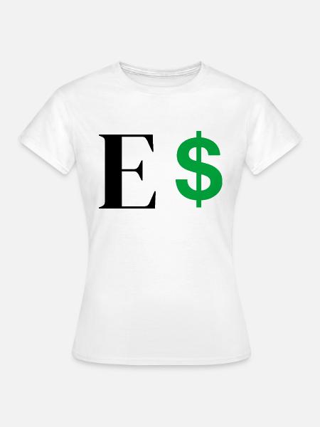 Buchstabe E Dollar - Frauen T-Shirt - Weiß