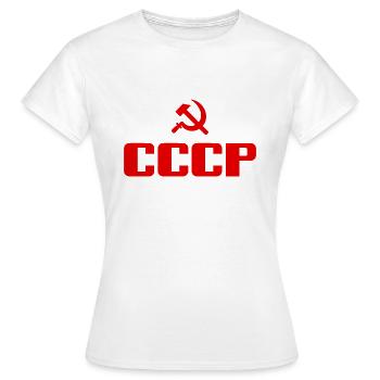 Soviet - Hammer und Sichel Sowjetunion - Kommunist - Frauen T-Shirt - Weiß - Vorne - AI Model Female 172 dark (172cm)