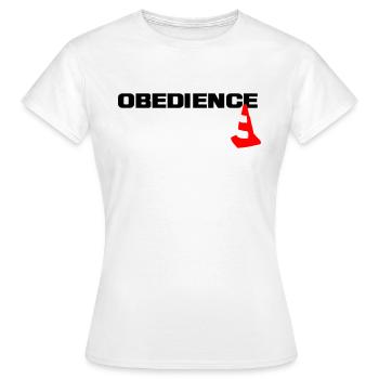 Obedience mit Pylone - Frauen T-Shirt - Weiß - Vorne - AI Model Female 172 dark (172cm)