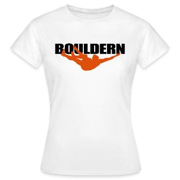 Sport "Bouldern" mit Kletterer - Frauen T-Shirt - Weiß - Vorne - AI Model Female 172 dark (172cm)