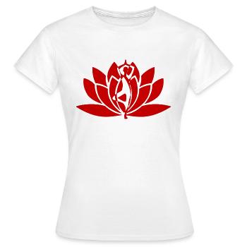 Yoga fleur rouge - T-shirt Femme - blanc - Devant - AI Model Female 172 dark (172cm)