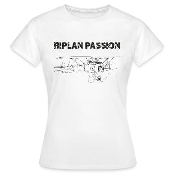 Passion Biplan - T-shirt Femme - blanc - Devant - AI Model Female 172 dark (172cm)