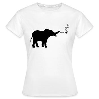 Joint Weed Smoking Elephant - T-shirt Femme - blanc - Devant - AI Model Female 172 dark (172cm)