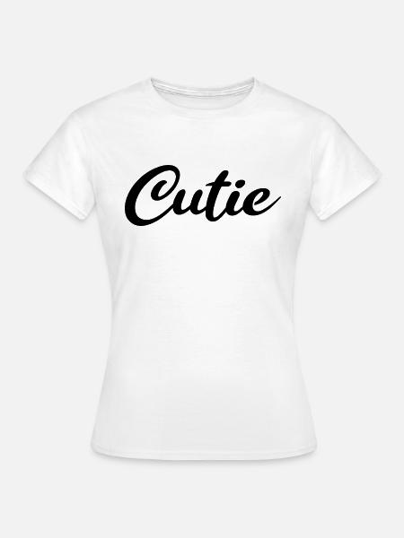 Cutie in black - Frauen T-Shirt - Weiß