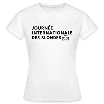 Journée internationale des blondes - T-shirt Femme - blanc - Devant - AI Model Female 172 dark (172cm)