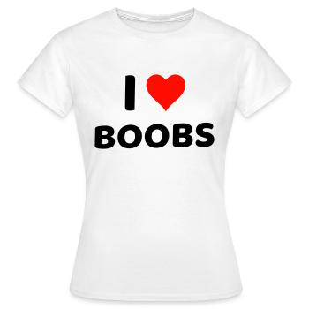 J’AIME LES SEINS - design provocateur et humoristique !! - T-shirt Femme - blanc - Devant - AI Model Female 172 dark (172cm)